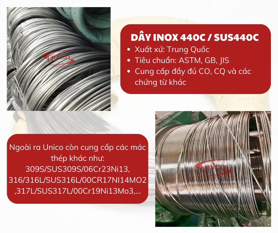 Dây inox 440C/SUS440C - Unico Steel